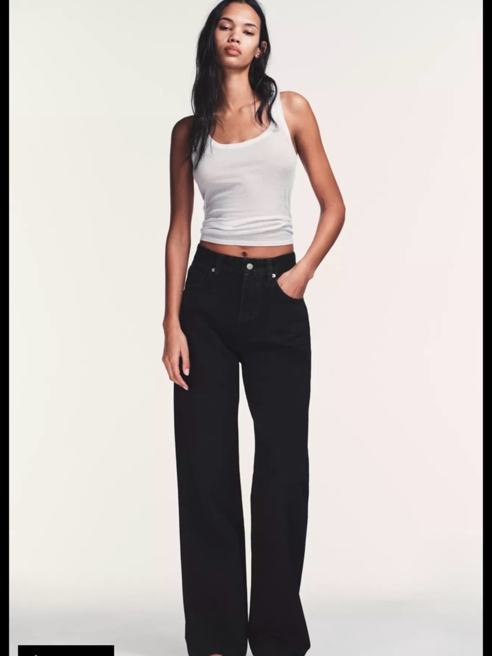TRF ZARA High-Rise Wide Leg Full length Women’s Jeans - Black